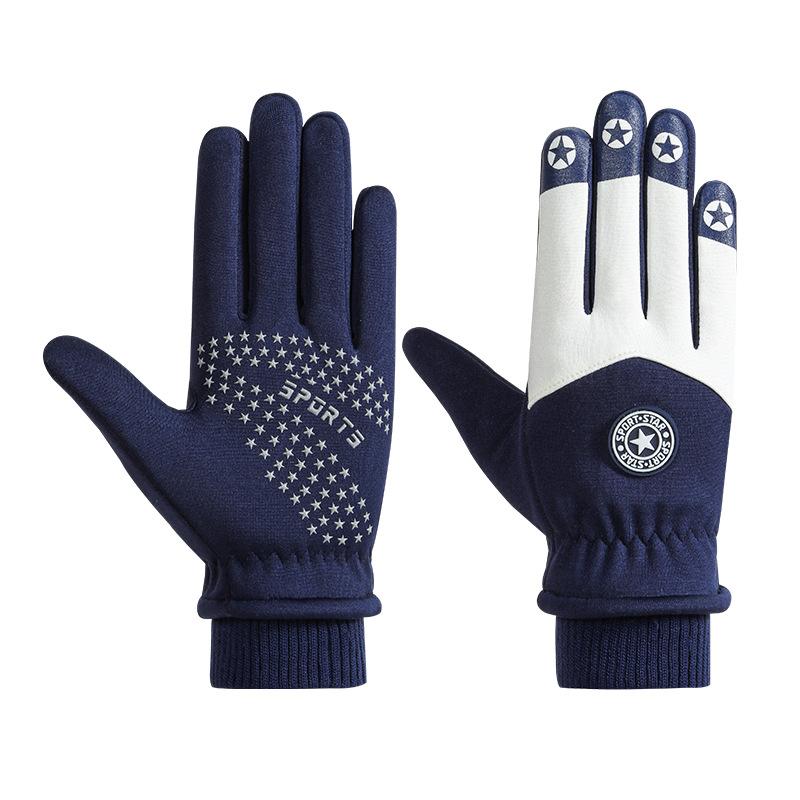 Season gloves male and female teenagers non-slip outdoor anti-splashing water velvet warm anti-cold skiing