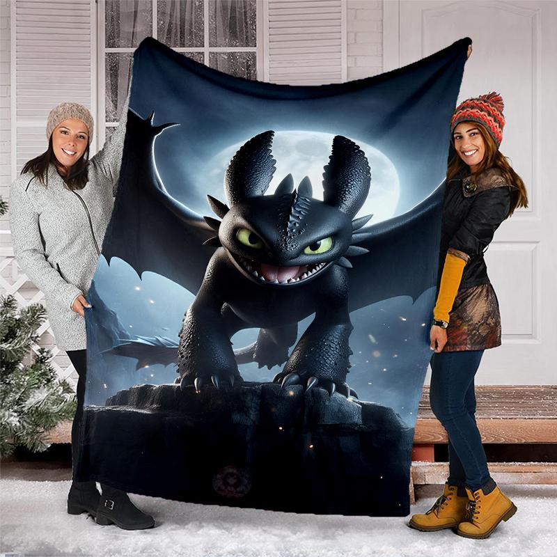 Dragon Theme Printed Blanket Perfect For Couch Bed Travel Outdoor Use Machine Washable Cozy Durable