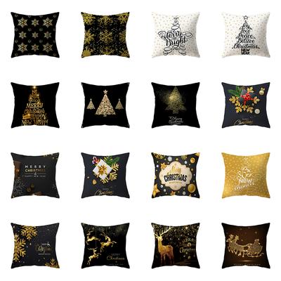 Christmas Theme Decorative Printing Pattern Cushion Cover Home Living Room Sofa Decoration Square Pillow Pillow Cover