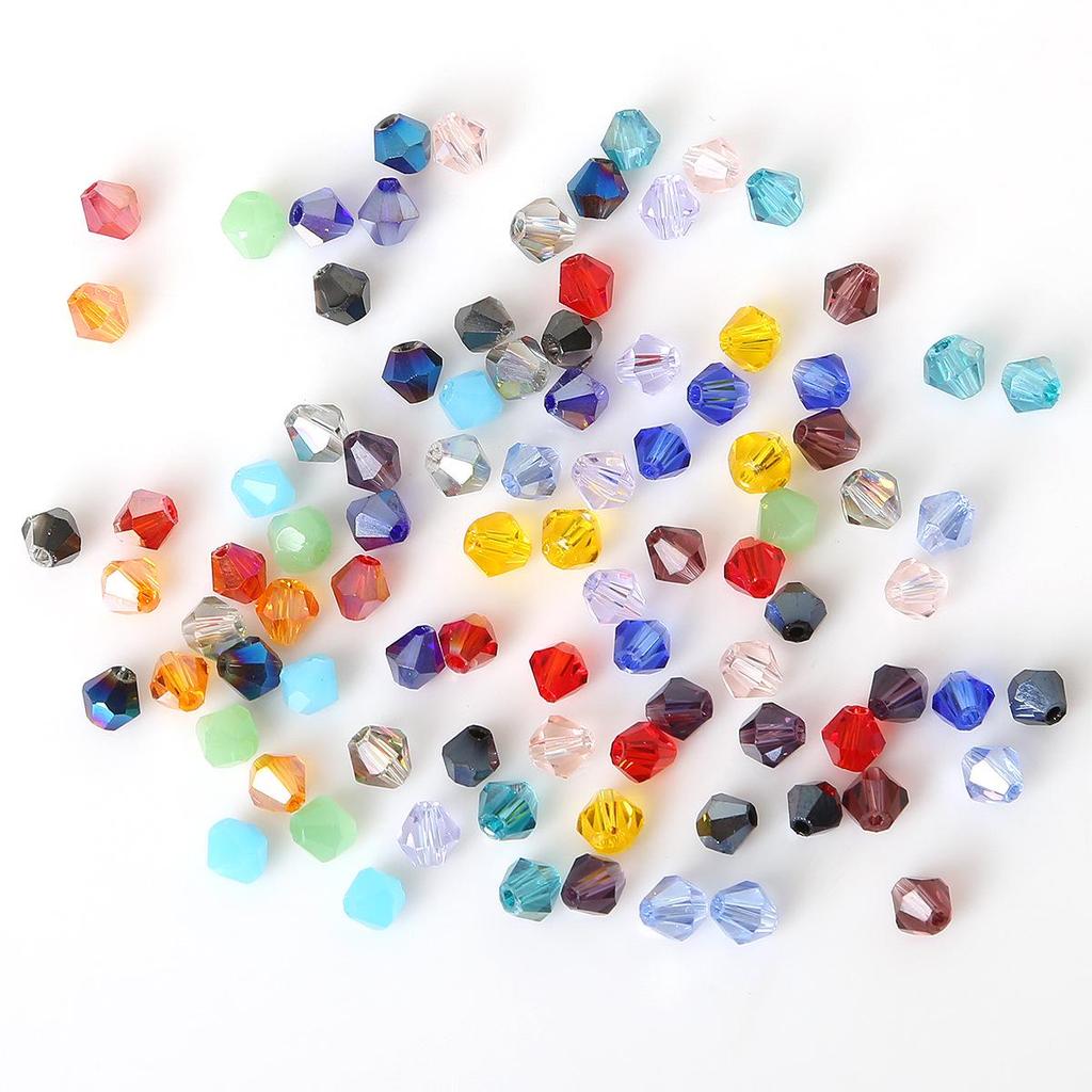 6mm DIY Colored Glass Crystal Pointed Beads for Jewelry and Phone Chain Accessories