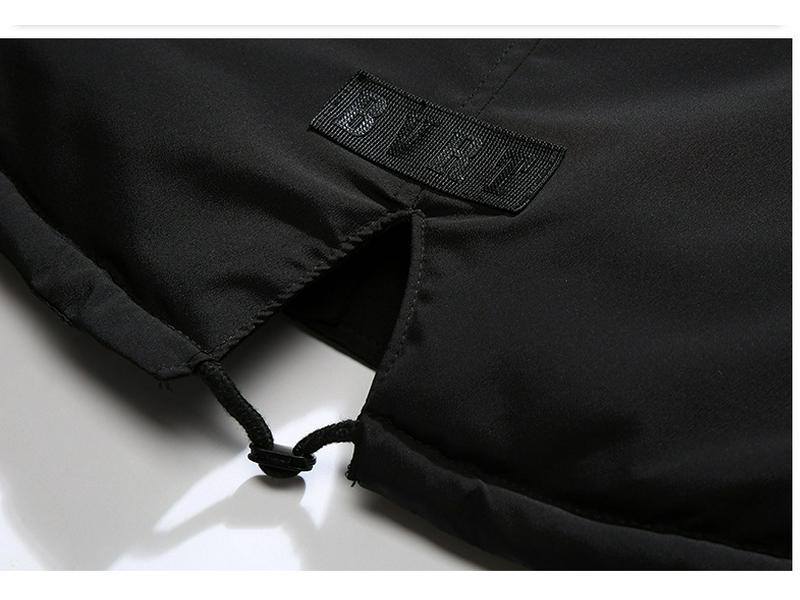 Men's Long Cotton Coat with Big Fur Collar, Thickened, 2018 Fashion.