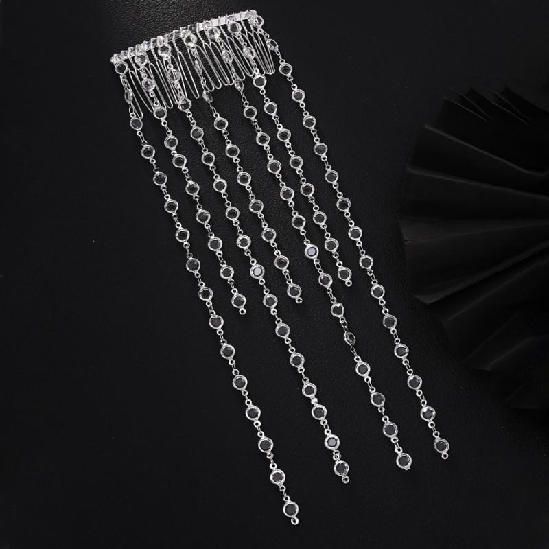 

Hot Tassels Hair Chain Is Simple Niche Temperament Elegant Bride s Wedding Headwear Sparkling Princess Accessories серебряный