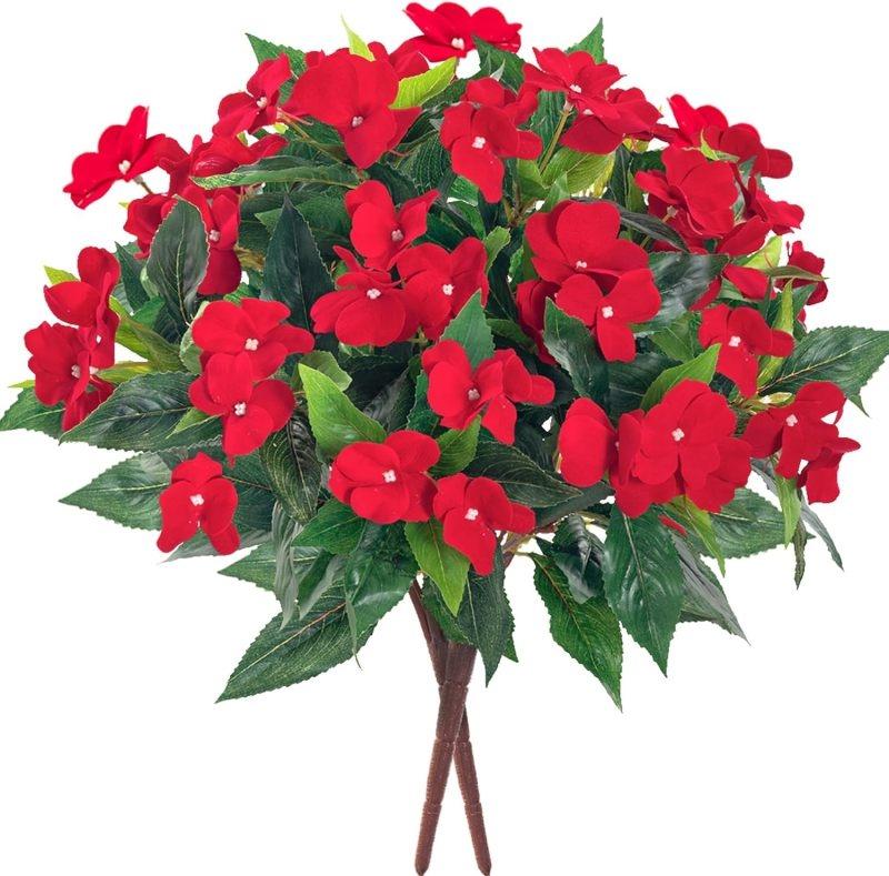 

Silk Balsam Artificial Flowers Wedding Home Room Party Table Decor Wreath Bridal Bouquets Vase Garden Photography Props Diy Gift 1PC красный