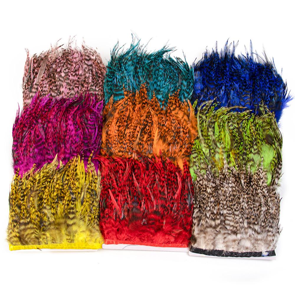 Feather1Meter Dyed Rooster Chicken Feather Trim 4-6inch Natural Pheasant Plumes for Fringe Ribbon Craft DIY Sewing Clothing Dress Decor