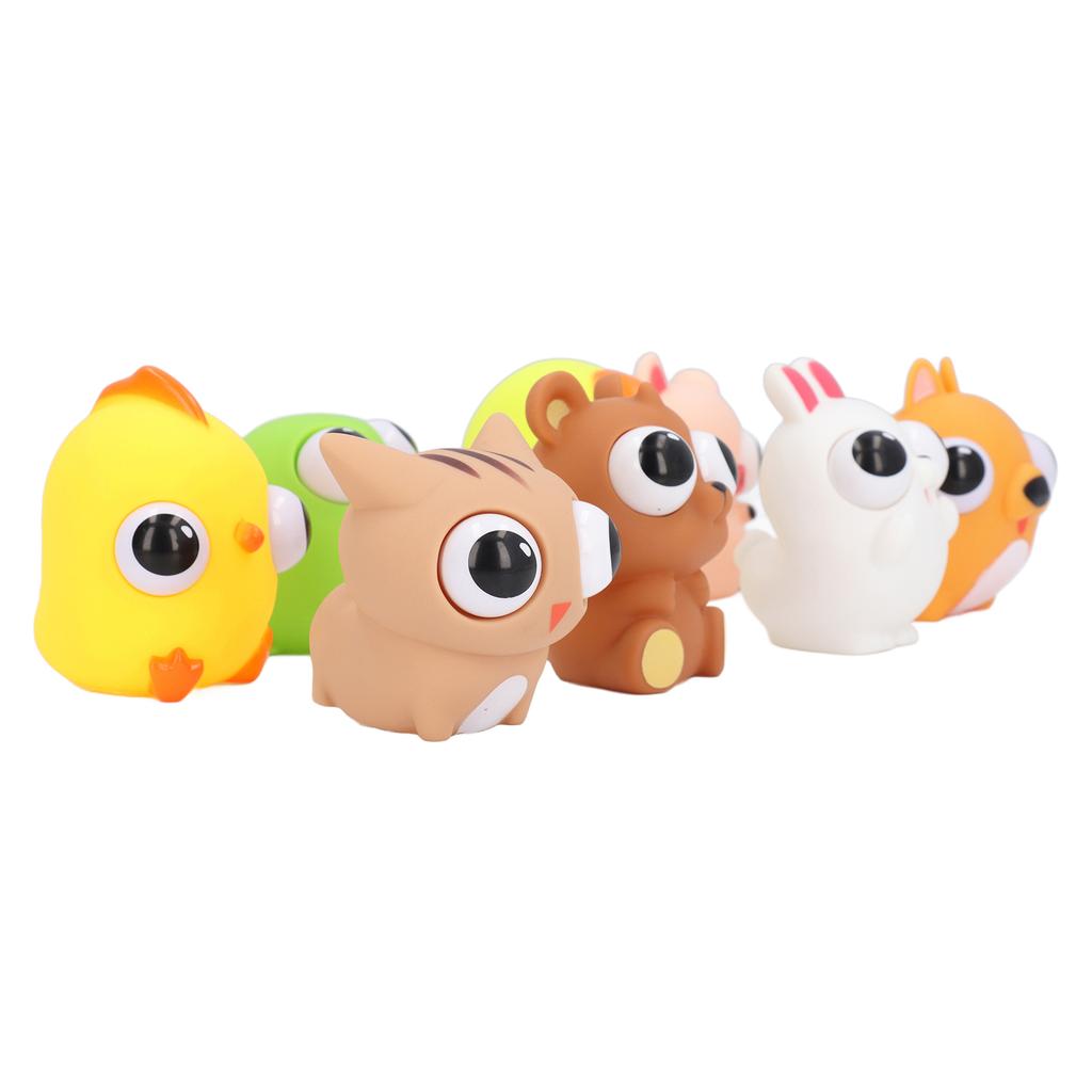8pcs Cartoon Squeeze Toy Eyes Opening Stress Anxiety Relive Animal Squeezing Sensory Toy for Kids