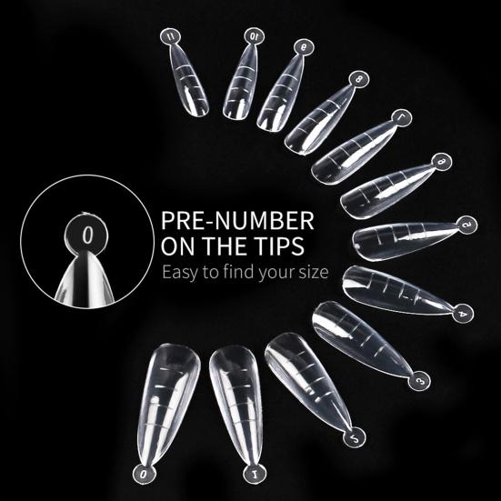 120Pcs/Set Graduated Artificial Nail Tips Extend Nails Transparent Extending Transparent Quick Building Nail Mold Tips