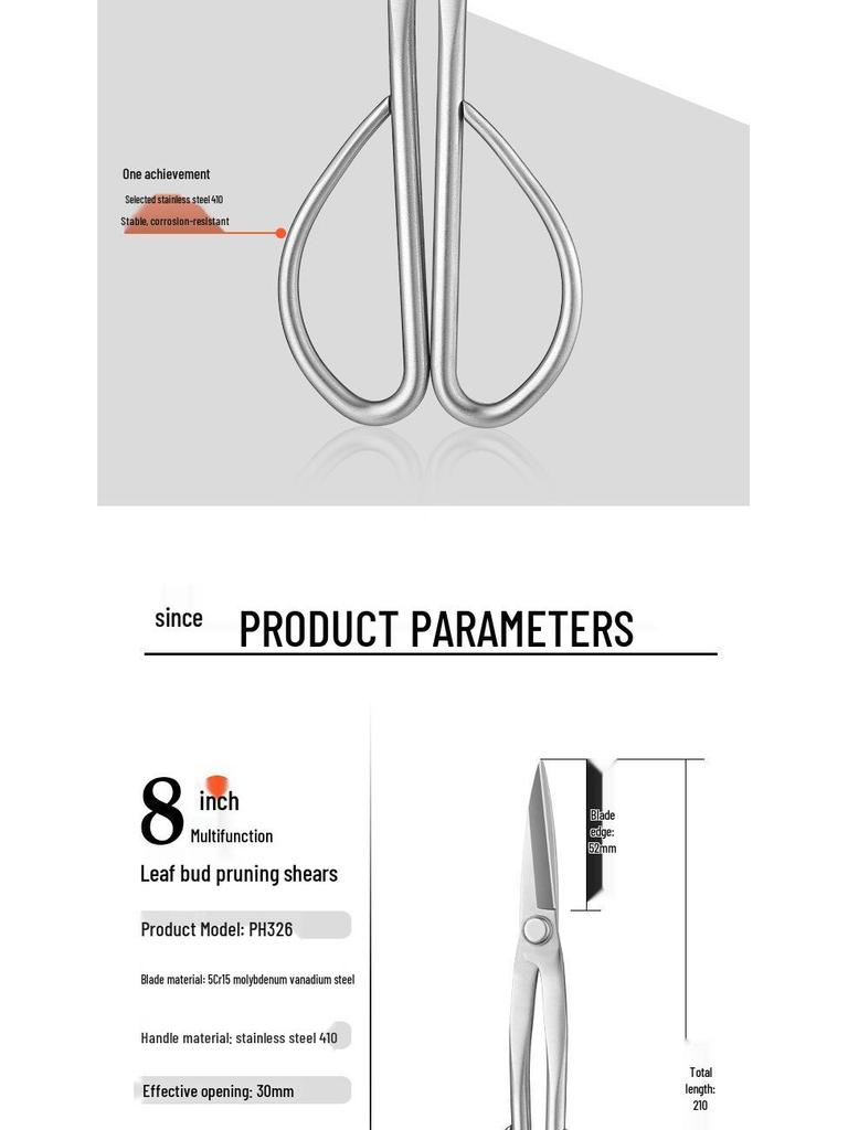 Tender Leaf All-Steel Pruning Shears: Floral, Bud, and Bonsai Scissors for Horticulture and Art