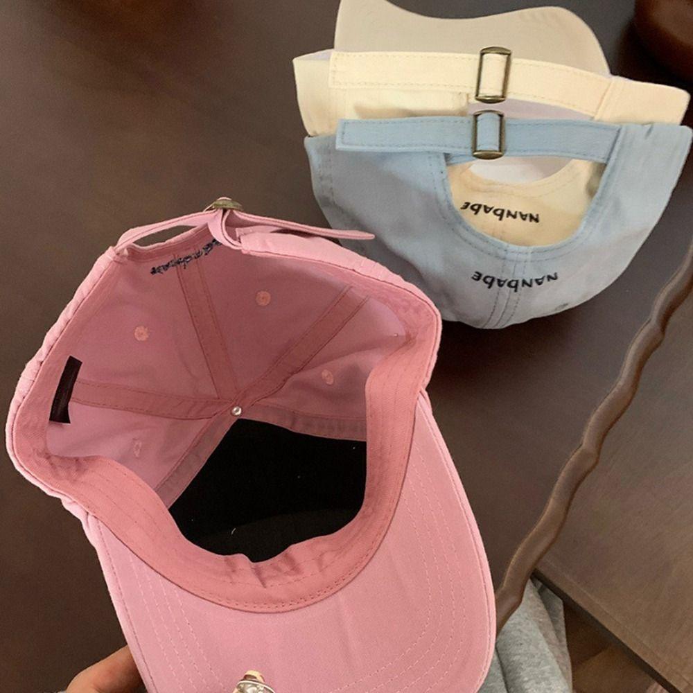 Embroidered Canvas Baseball Hat Animals Sun Hat Versatile Embroidery Baseball Cap  Girl