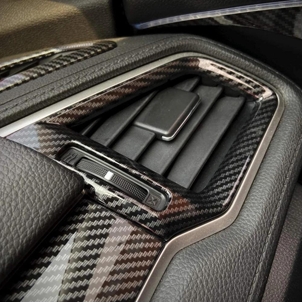 3 bucăți din fibră de carbon capac pentru ieșirea aerisire AC pentru tabloul de bord pentru Honda Civic Sedan 2016-2021