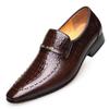 Zapatos de cuero de PU para hombre, zapatos de vestir de negocios con patrón de cocodrilo de lujo para hombre, zapatos sociales casuales, calzado de boda para hombre, zapatos para hombre
