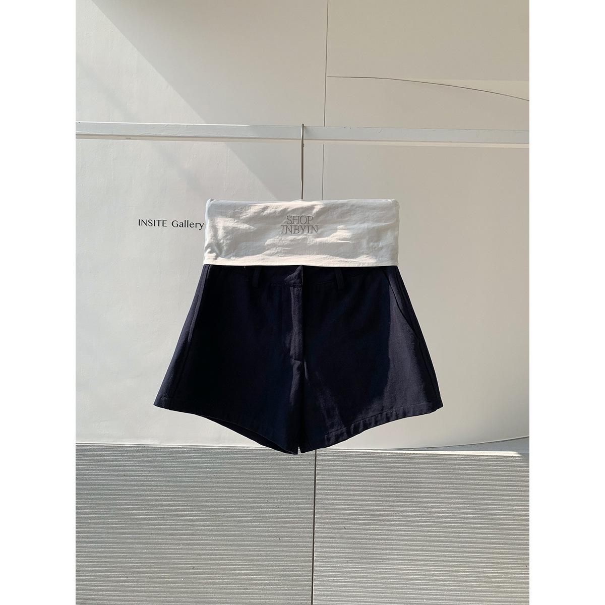 

Yi En Ou Women s High-Waisted A-line Wide-Leg Shorts - Slimming & Leg-Lengthening Casual Hot Pants темно-синий