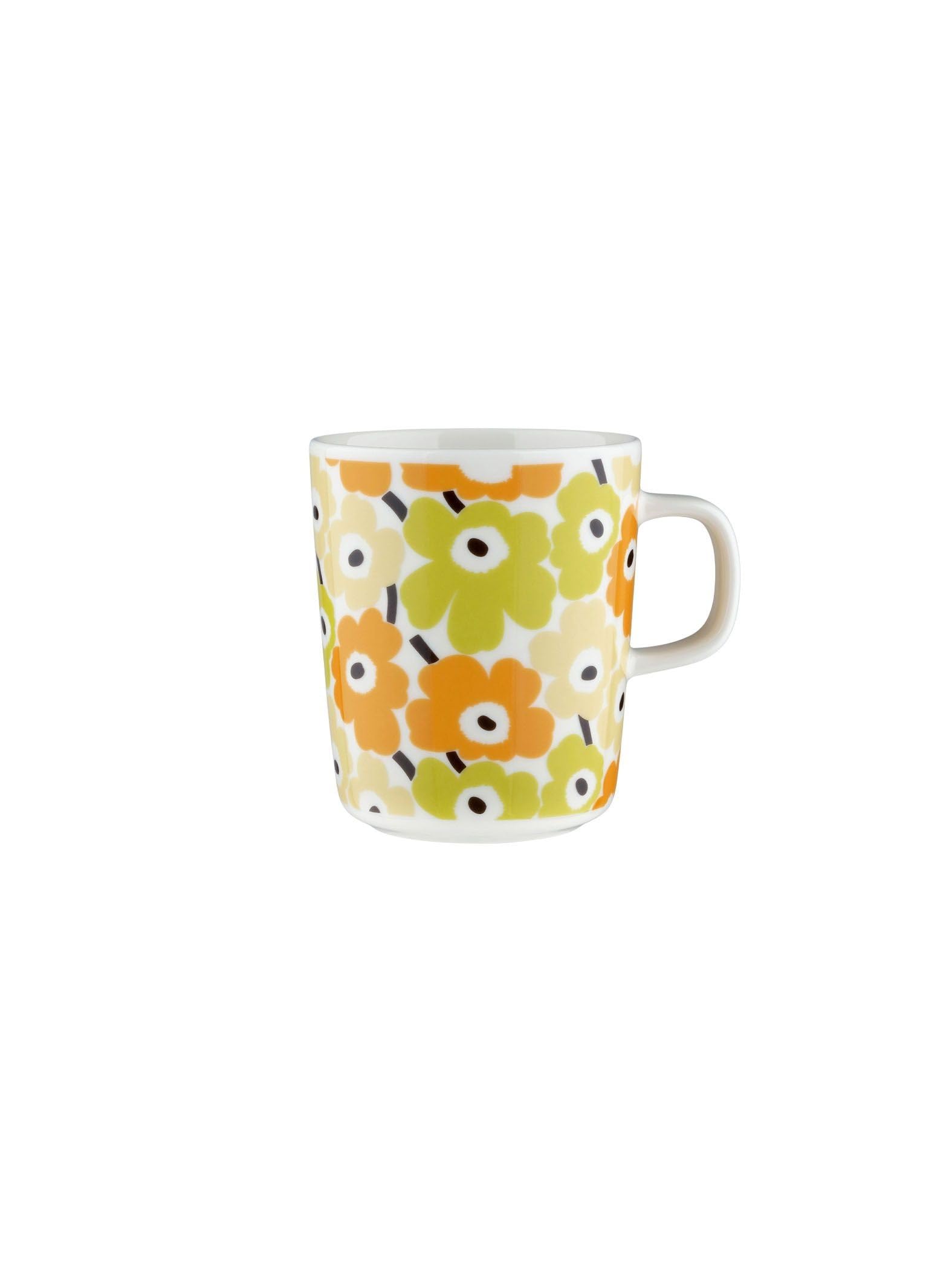Кружка Marimekko Pikkuinen Unikko, Азиатская лимитированная серия, 250 мл, Женская, 52_1_52259474803 F, Оранжевый x Светло-зеленый