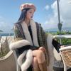 Schal im ethnischen Stil mit großem Pelzkragen und Reisekleidung für Damen im Herbst und Winter, warme Strickjacke, Cape-Schal, Flut