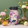 Retro Flower Insulated Kettle Hot Water Stainless Steel Thermos Bottle Floral Printing Large Capacity Vacuum Flask