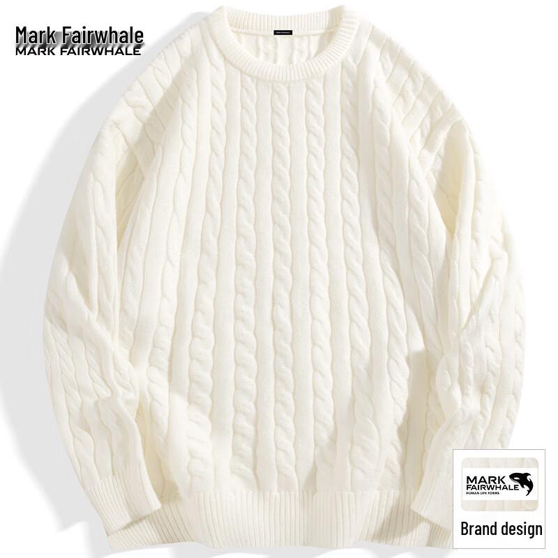 Mark Fairwhale Men's Crew Neck Cable Knit Sweater