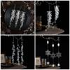 Transparent Christmas Hanging Pendants Acrylic Snow Beads Star Christmas Decorations Party Supplies Festival Favors