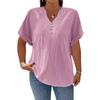 Summer Plus Size V-neck Short Sleeve Casual T-shirt Women's Loose Top