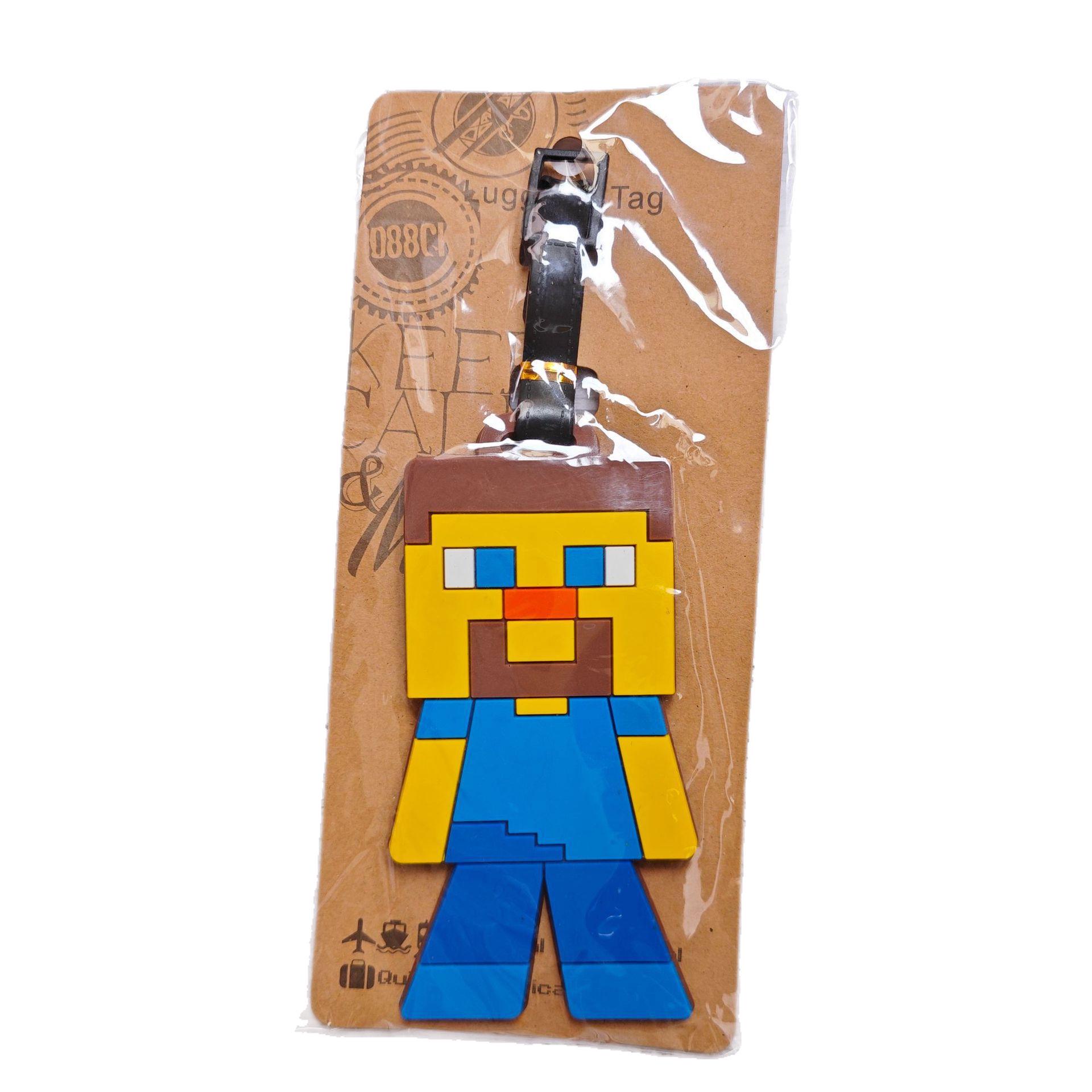 Крипер Стив Мультяшный Minecraft Бирка для багажа: Милый брелок для дорожной сумки