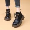 Spring and Autumn 2024 New Single Shoes Muffin Platform Retro Martin Boots Women's Small Round Head Low-top Short Boots