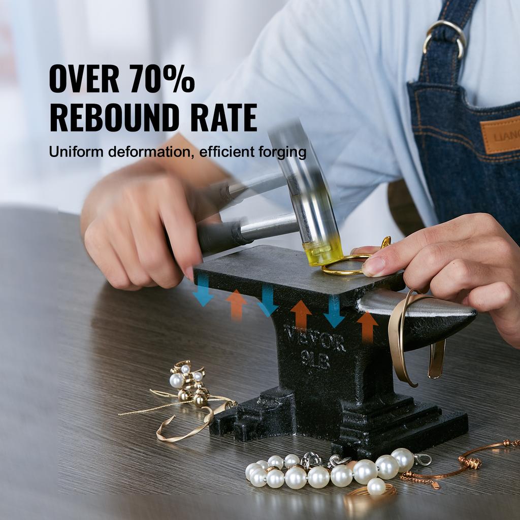 SucceBuy Single Horn Anvil Cast Steel Anvil High Hardness Rugged Round Horn Anvil Blacksmith Compact Design and Stable Base