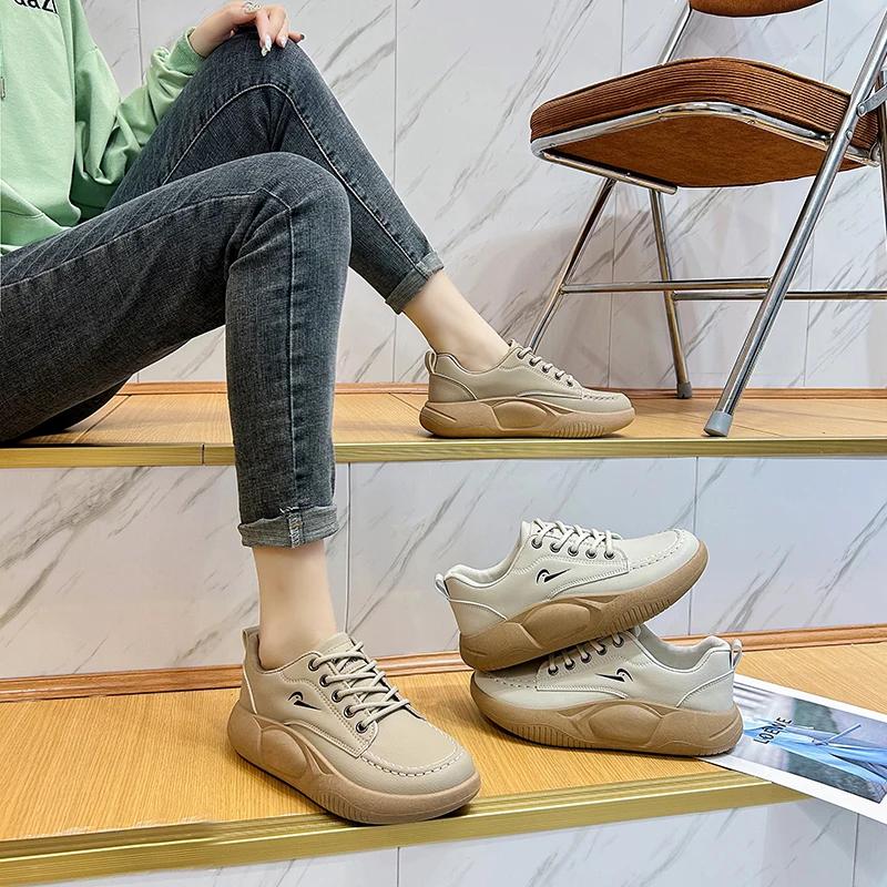 Women's Sneakers  Spring New Arrivals Ladies Casual Sports Running Shoes Designer Lace-up Trainers Vulcanized Shoes Woman