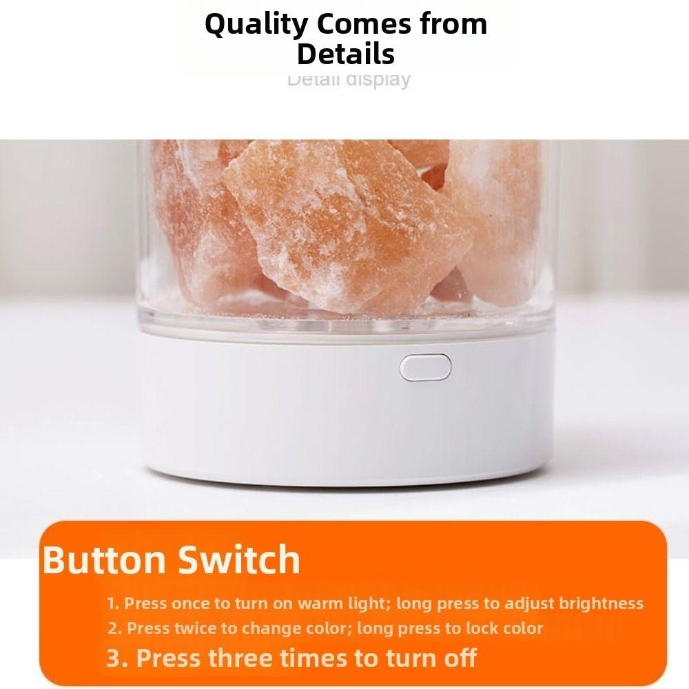 Decorative Fixture Natural Crystal Salt Lamp USB Powered 7 Color Lights Table Lava Lamp Eye Protection Night Light Home Decor
