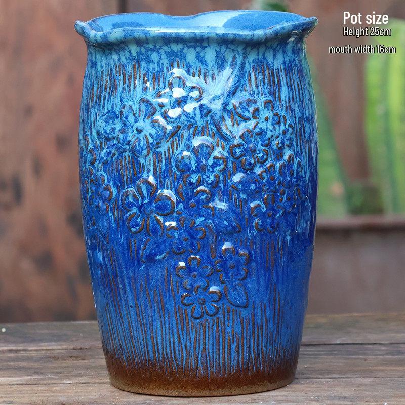 Nordic Style Handmade Wide Mouth Ceramic Flower Pot for Bougainvillea & Bird of Paradise