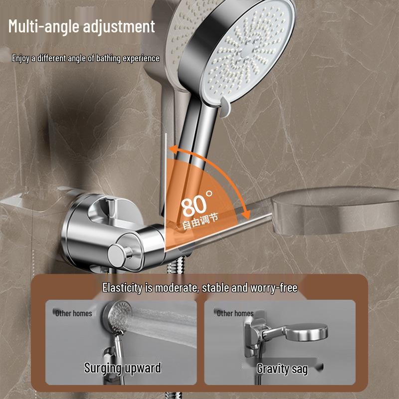 Adjustable Suction Cup Shower Head Holder - Movable, Punch-Free Installation for Home Bathroom.