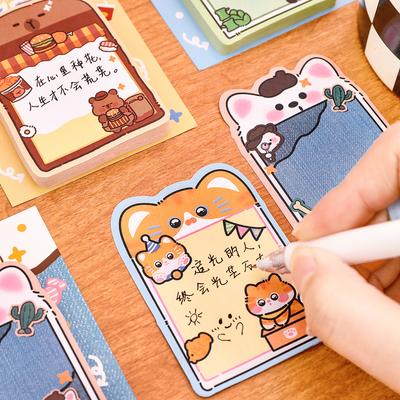 Ins Cute Special-shaped Animal Sticky Notes Students Memo Pad Cartoon Messages Posted N Times Stationery Small Prizes School
