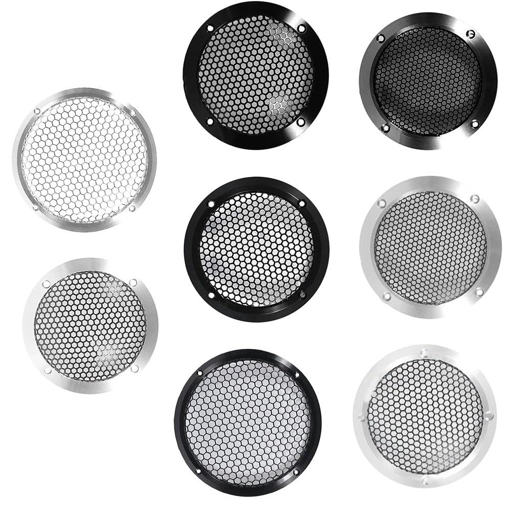 Alliteqwe Aluminum Car Tweeter Speaker Grille Cover Full Metal Mesh Grille for Acoustic Performance 3" Silver