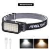 Tragbare LED-Stirnlampe Typ-C Wiederaufladbare Angel-Stirnlampe Eingebauter Akku Kopf-Frontlicht Outdoor Camping Wandern Flutlicht