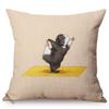 Small Animals Practice Yoga Posture Pattern Pillow Case Cute Squirrel Funny Perform Decoration Kid'S Room Sofa Bed Cushion Cover