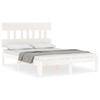Vidaxl Bed Frame Without Mattress, White, 140X190 Cm, Solid Pine Wood