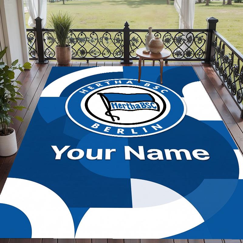 Custom Text Printed Rug hertha bsc Non Slip Floor Carpet For Home Room Decor