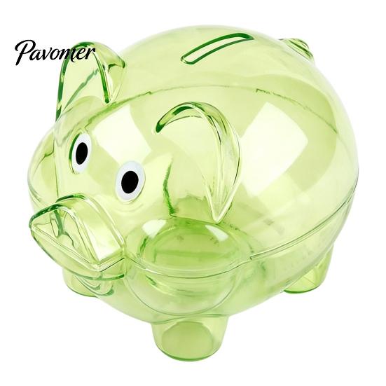 Plastik Sparschwein Unzerbrechlich für Kinder, Transparente Schweineform Bargeld Münz Geld Sparbehälter Bank, Kasten Kinderzimmer Schlafzimmer Dekor