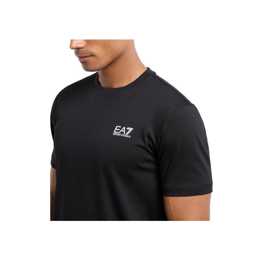 Emporio Armani EA7 SS24 Color Block Logo Letter Print Crew Neck Short Sleeve T-Shirt Men Tops Black 8NPT25-PJVPZ-1200