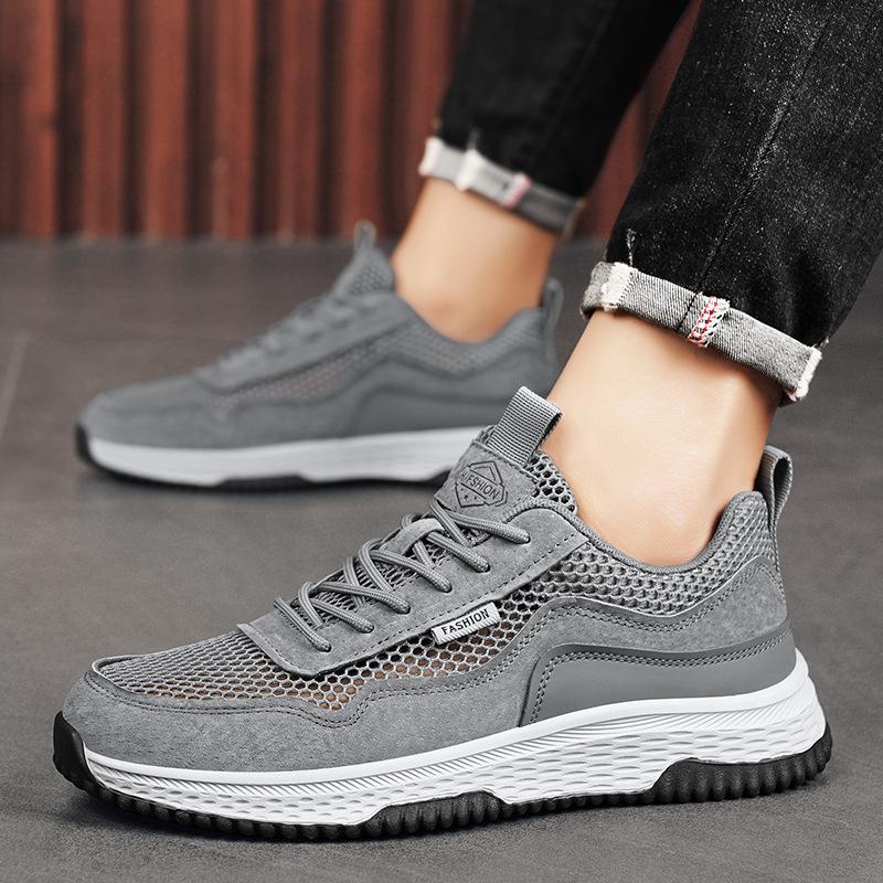 

Men s shoes outdoor mesh breathable thin soft-soled running shoes 2025 summer new men s casual sports trendy shoes 44