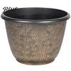 Flower Pots with Drainage Holes 12 Inch Thickened for Outdoor Indoor Plastic Leaf-Pattern Texture Deep Containers Flowers Planter Hole & Saucer,