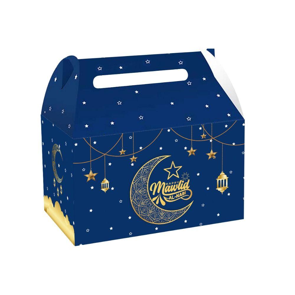 12PCS Paper Ramadan Gift Box Multicolor Packing Box Eid Mubarak Packaging Boxes Candy Snacks Sugar