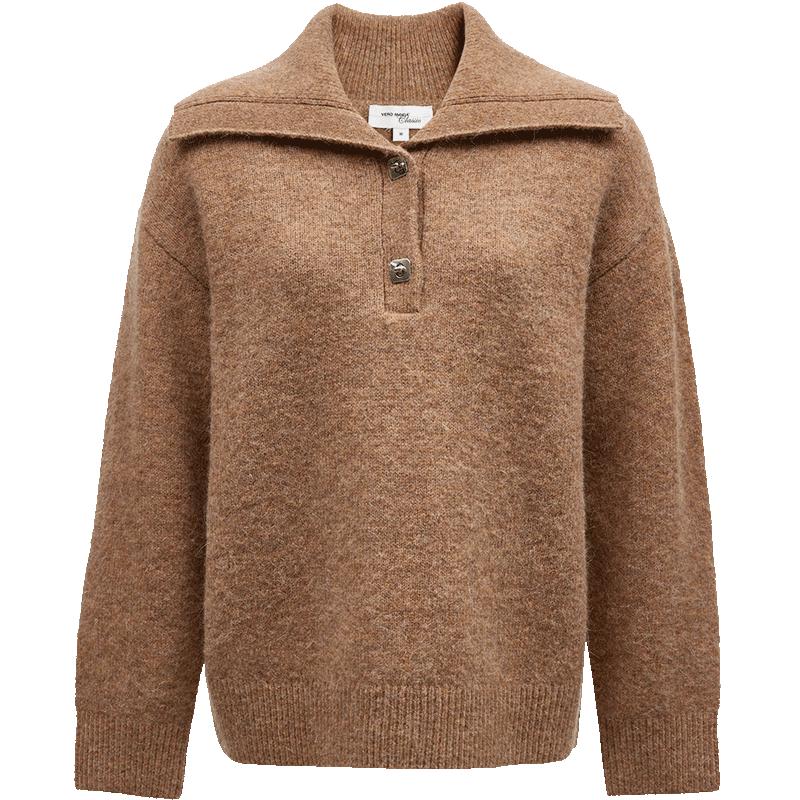 

VEROMODA Women s Loose Lapel Knit Sweater M