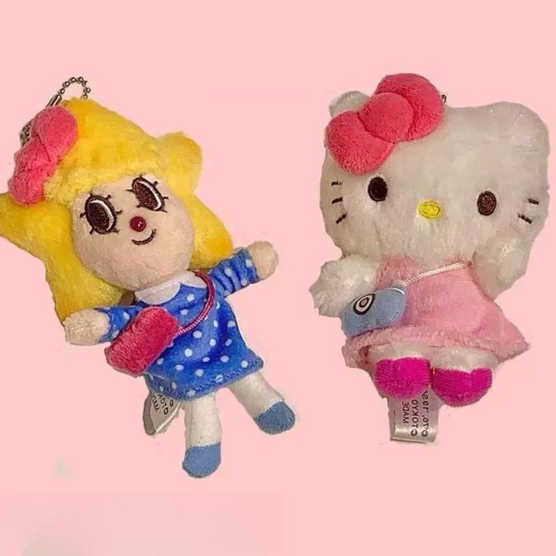 Cute Kt Cat Plush Doll Keychain Bag Charm Hellokitty Pendant Cartoon Backpack Decoration