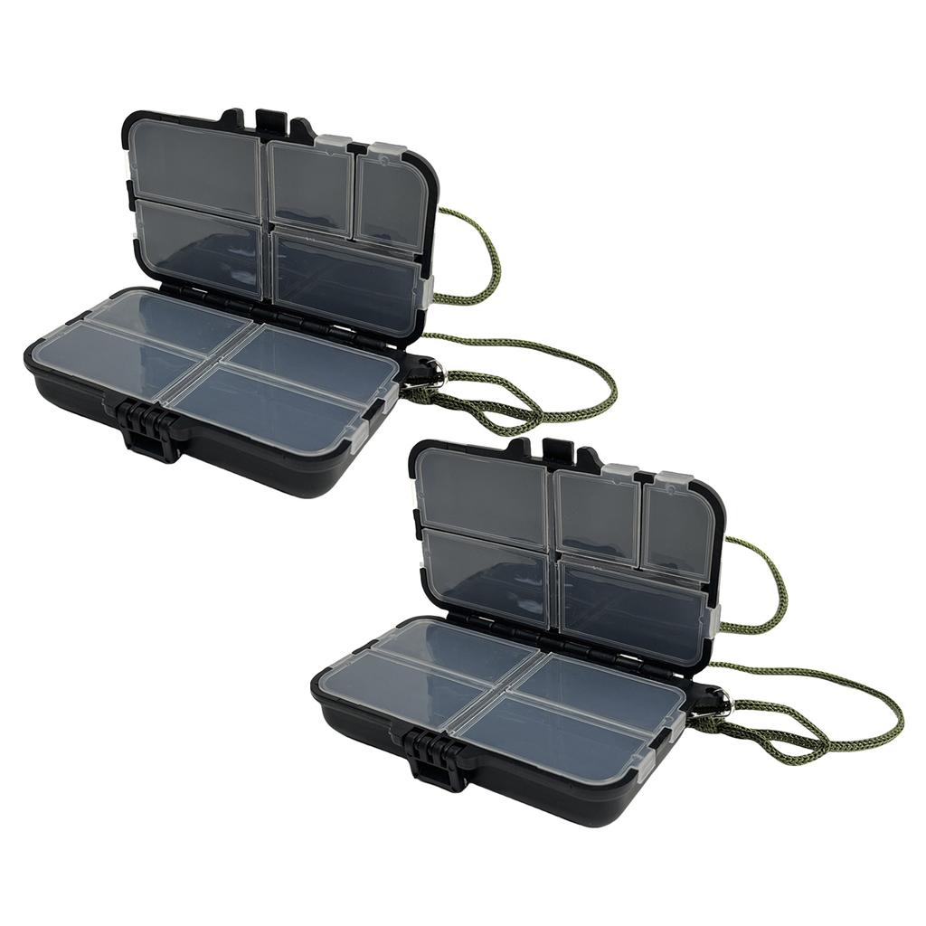 2Pcs Fishing Lures Hooks Storage Container Double Side Fishing Accessory Case Fishing Tackle Storage Box with Divider