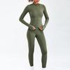 Zipper Long Sleeve Yoga Set 2PCS High Waist Fitness Sport Gym Suit Sportwear Women Set Workout ClothesTracksuit Academic