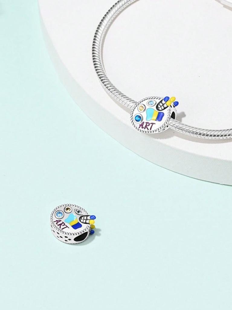 Charms Plata Art Festival Painting Boardbeads Charm Copper Plated Fit Charms Original Bracelet For Jewelry Making Diy Charm