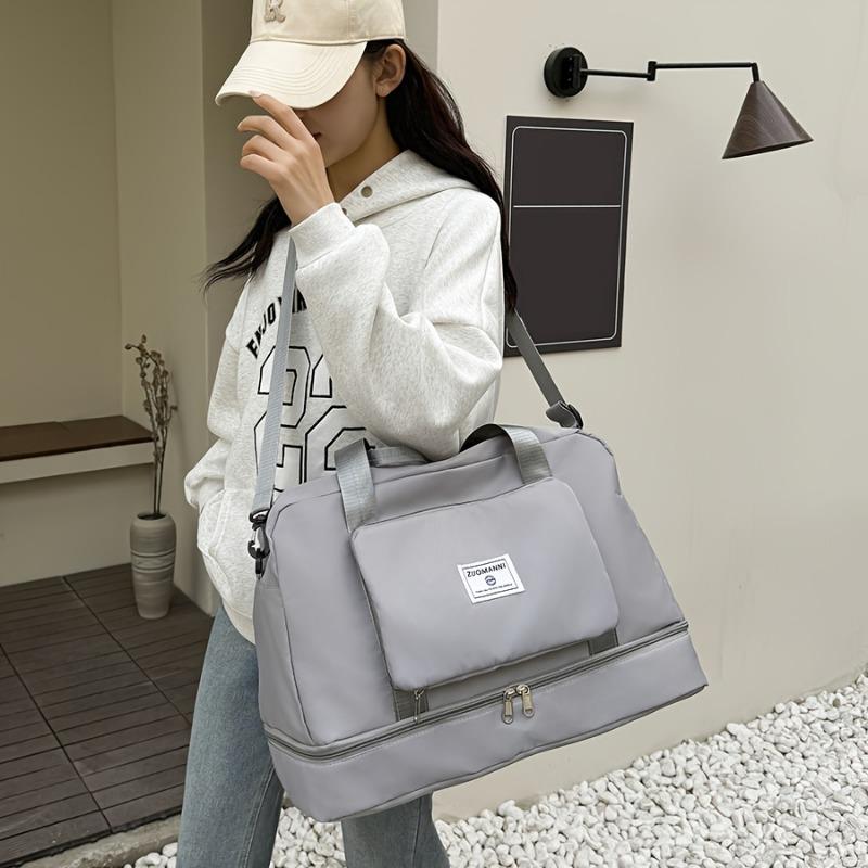 Large Capacity Foldable Travel Duffel Bag with Shoe Compartment, Sports Gym Tote Bag, Weekender Overnight Duffle Bag, Ideal for Travel, Vacation, Gym