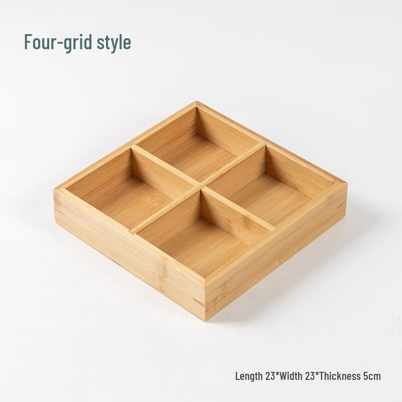 Chinese Style Bamboo Divided Serving Tray