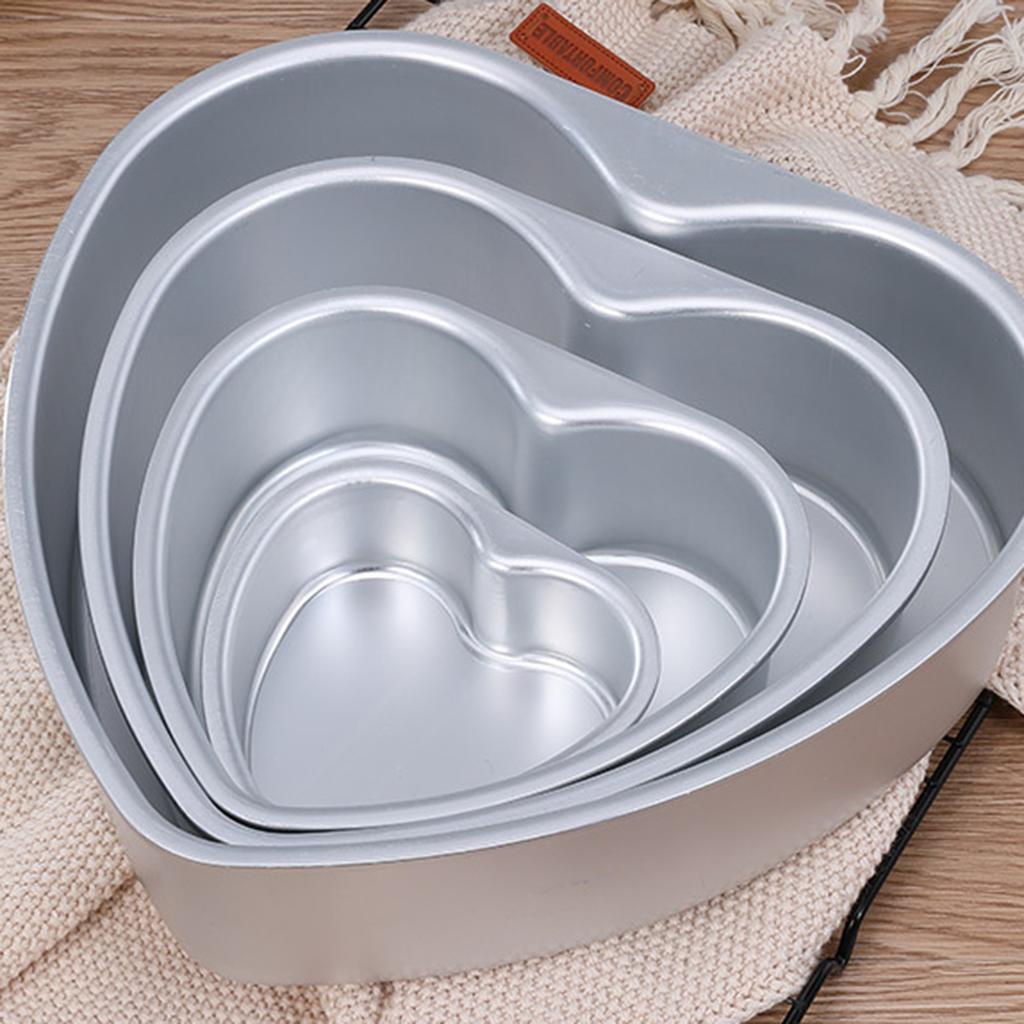 Heart Shape Cake Mould 3/6/5 inches Easy to Release Aluminum Alloy Mould for Making Pancake Cookies Use