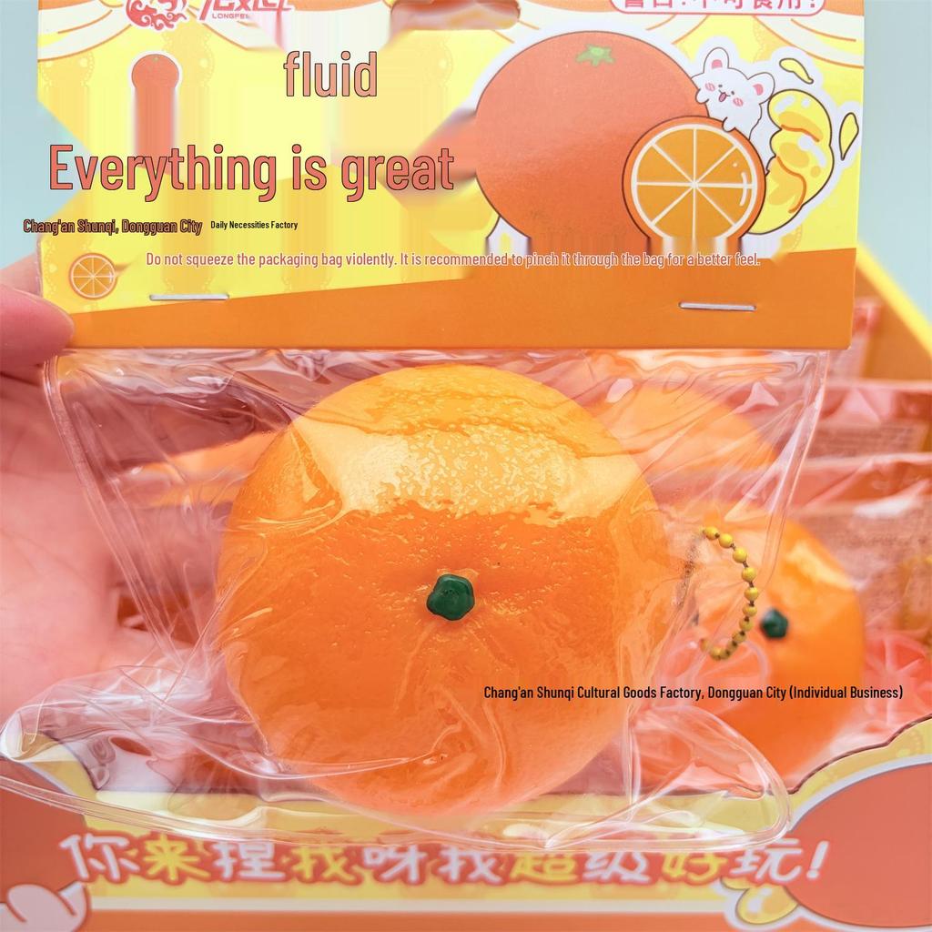 Large Orange Squeeze Toy - Slow Rebound Slime Stress Relief & Educational Mantou Toy