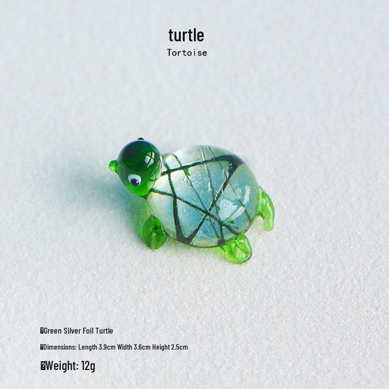 Handcrafted Glass Cartoon Animal Ornaments - Crab & Turtle Decor