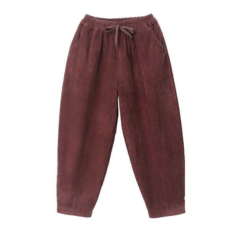 Women's Trendy Corduroy Fleece-Lined Harem Pants - New for Autumn/Winter 2024